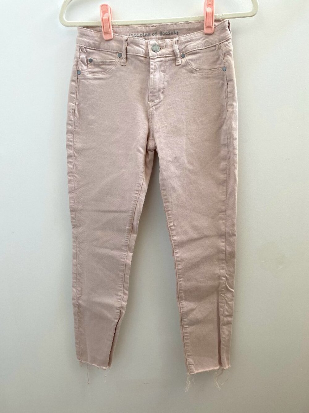 Articles of Society Mauve Raw Hem Skinny Jeans Size 26